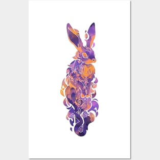 An elf rabbit spirit watercolor Posters and Art